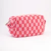 2708-blush-checkered-cosmetic-case-1.webp Blush Checkered Cosmetic Case