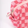 2708-blush-checkered-cosmetic-case-2.webp Blush Checkered Cosmetic Case