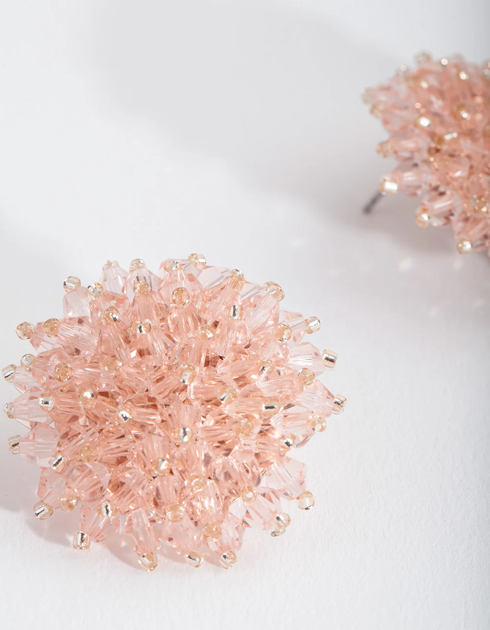Blush Faceted Flower Earrings
