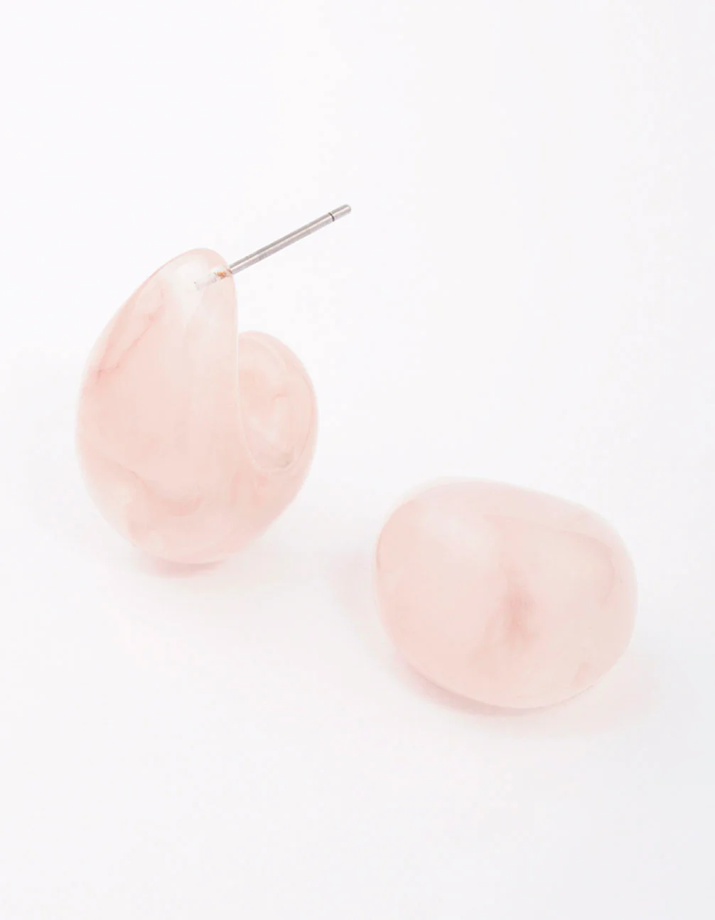 2730-blush-marble-droplet-huggie-earrings-1.webp Blush Marble Droplet Huggie Earrings