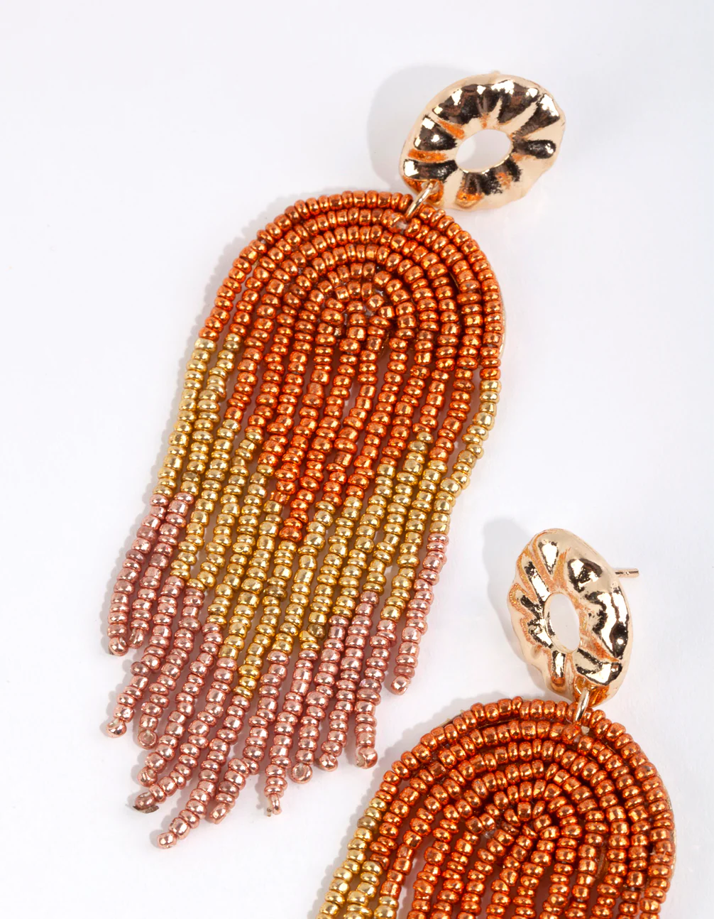2749-bronze-beaded-waterfall-drop-earrings-2.webp Bronze Beaded Waterfall Drop Earrings