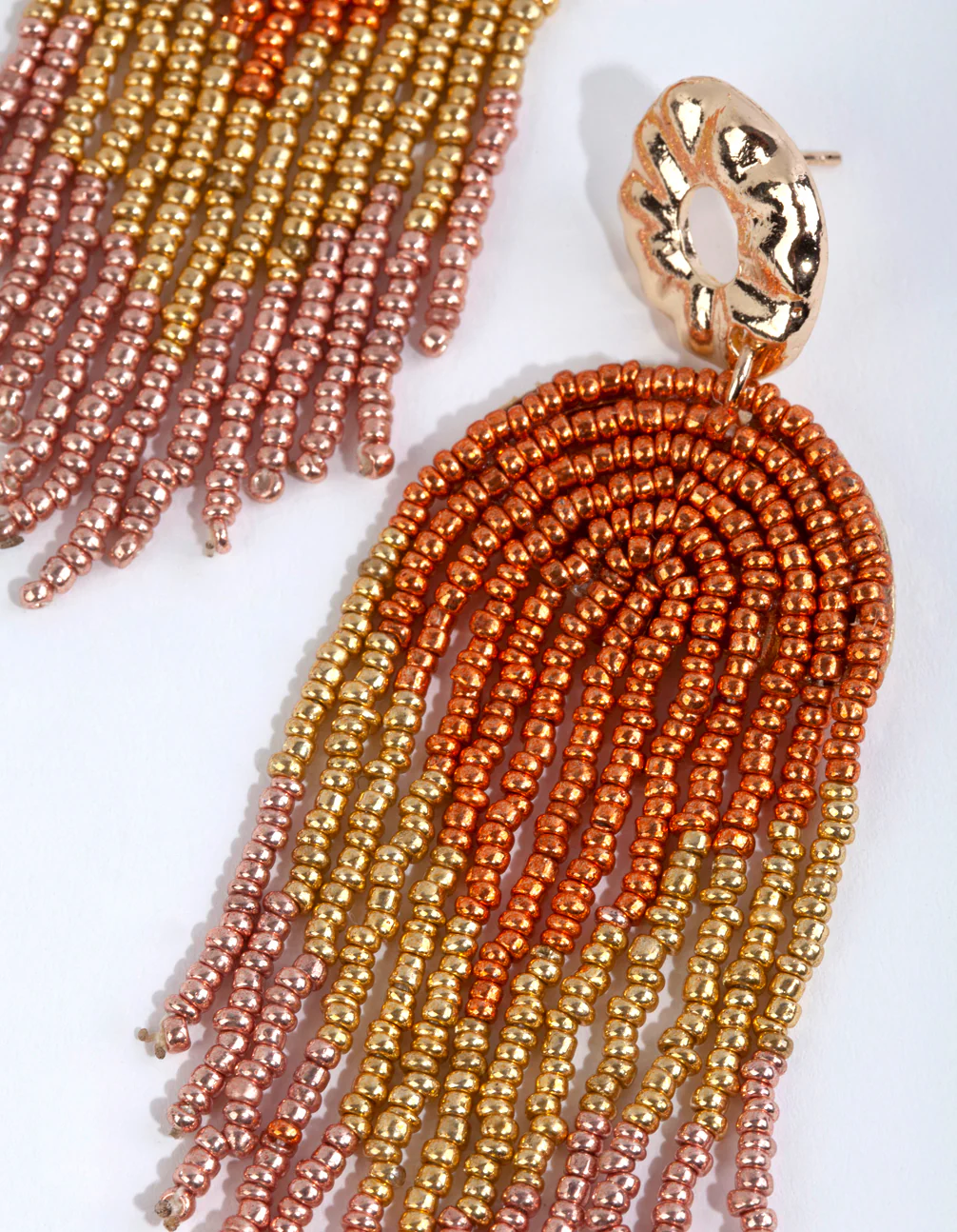 2749-bronze-beaded-waterfall-drop-earrings-3.webp Bronze Beaded Waterfall Drop Earrings