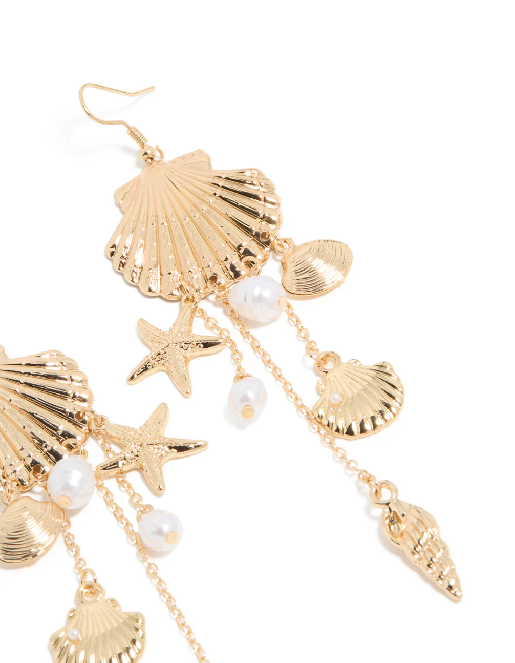 275-gold-pearl-multi-shell-drop-earrings-5.webp Gold Pearl & Multi Shell Drop Earrings