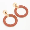 Brown & Gold Oval Wrapped Drop Earrings