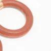 Brown & Gold Oval Wrapped Drop Earrings