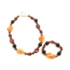 Brown Acrylic & Black Beaded Necklace