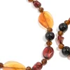 Brown Acrylic & Black Beaded Necklace