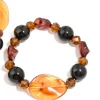 Brown Acrylic & Black Beaded Necklace