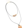 2765-brown-acrylic-pebble-cord-layered-necklace-2.webp Brown Acrylic Pebble Cord Layered Necklace