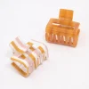 Brown Acrylic Stripe Hair Claw Clip Pack