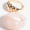 Brown Crescent Ring Set