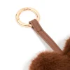 Brown Fluffy Fabric Heart Key Chain