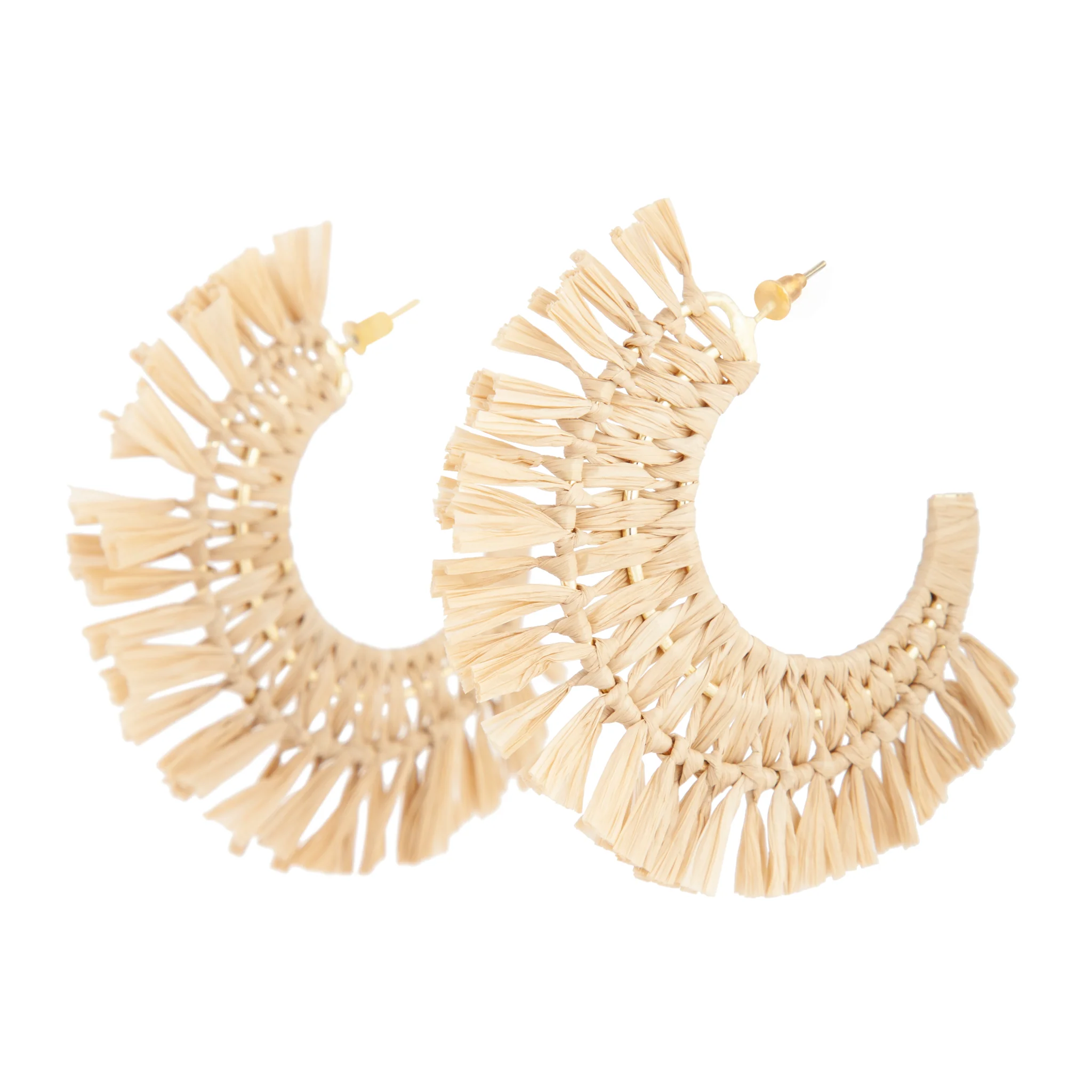 2801-brown-raffia-fan-hoop-earrings-1.webp Brown Raffia Fan Hoop Earrings