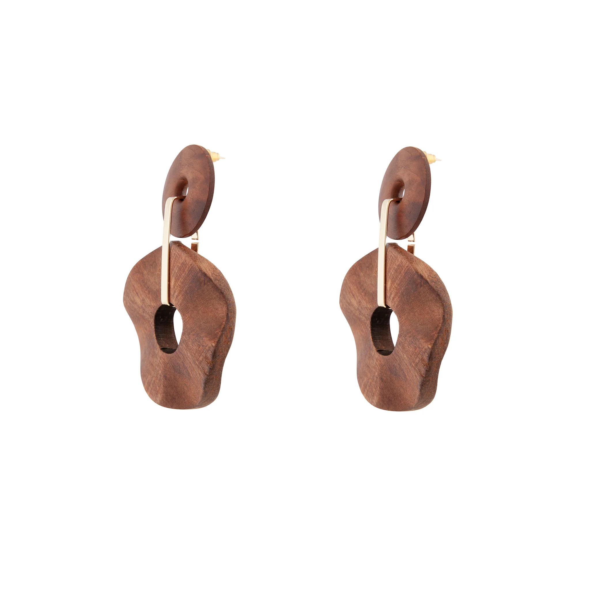 2807-brown-wooden-wavy-disc-earrings-3.webp Brown Wooden Wavy Disc Earrings