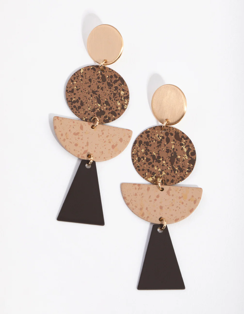 2809-brushed-gold-decorated-geometric-drop-earrings-1.webp Brushed Gold Decorated Geometric Drop Earrings