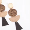 2809-brushed-gold-decorated-geometric-drop-earrings-2.webp Brushed Gold Decorated Geometric Drop Earrings