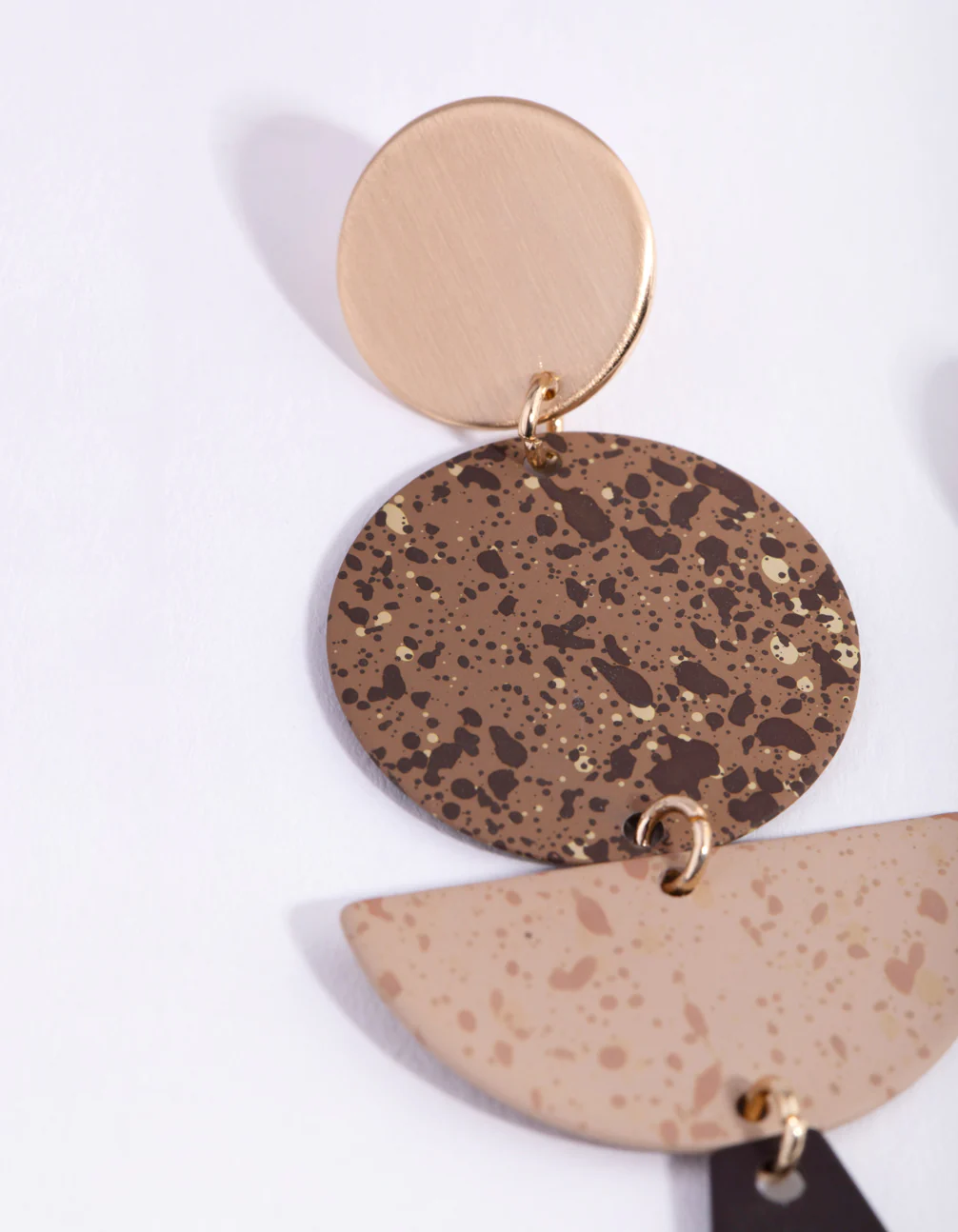 2809-brushed-gold-decorated-geometric-drop-earrings-4.webp Brushed Gold Decorated Geometric Drop Earrings