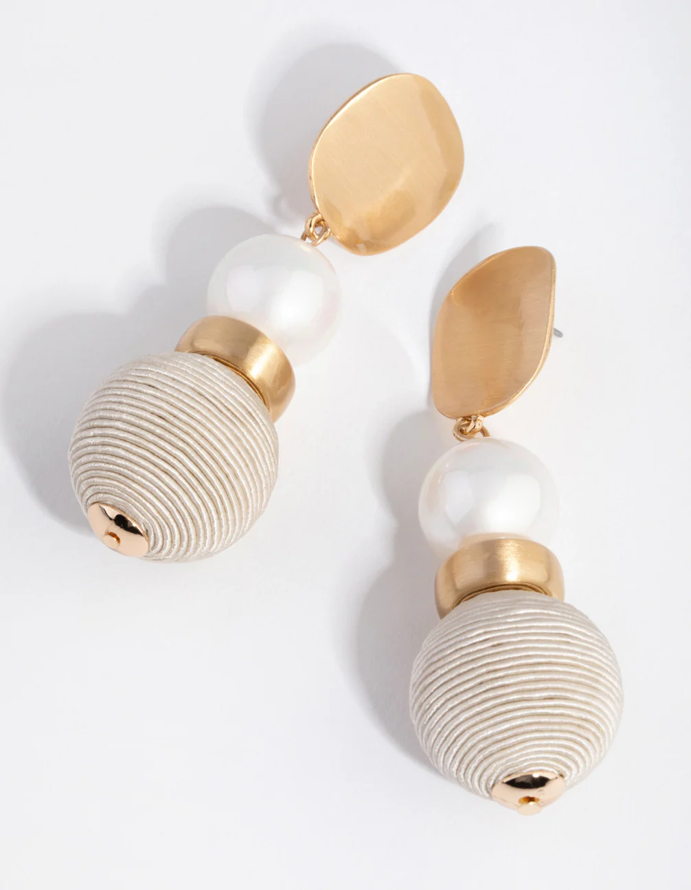 2811-brushed-gold-thread-wrapped-ball-drop-earrings-1.webp Brushed Gold Thread Wrapped Ball Drop Earrings