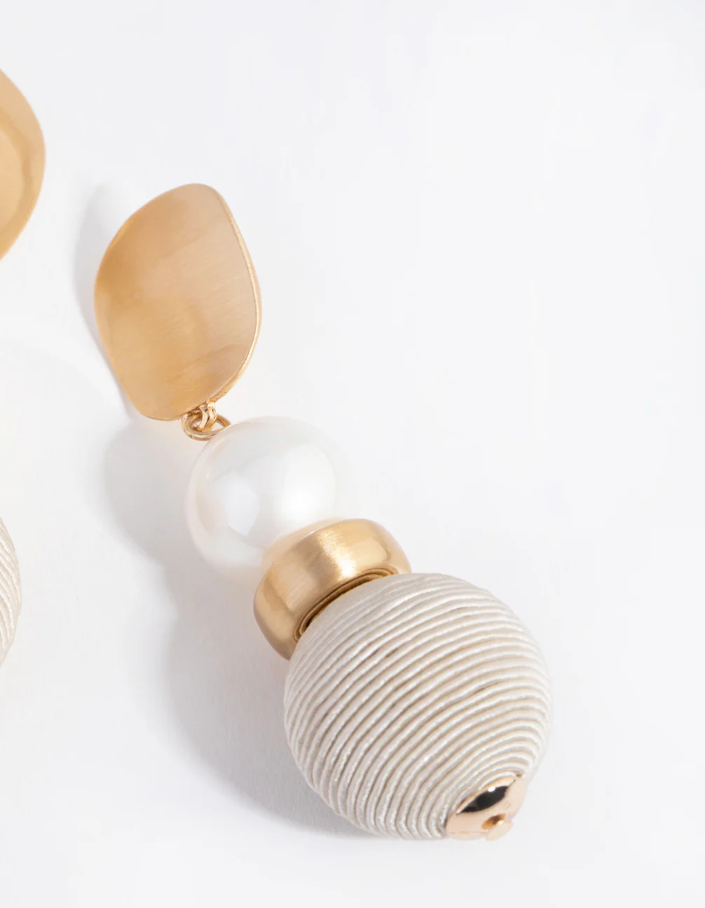 2811-brushed-gold-thread-wrapped-ball-drop-earrings-2.webp Brushed Gold Thread Wrapped Ball Drop Earrings