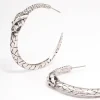 2812-brushed-silver-snake-textured-hoop-earrings-2.webp Brushed Silver Snake Textured Hoop Earrings