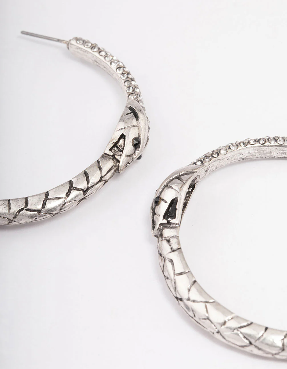 2812-brushed-silver-snake-textured-hoop-earrings-3.webp Brushed Silver Snake Textured Hoop Earrings