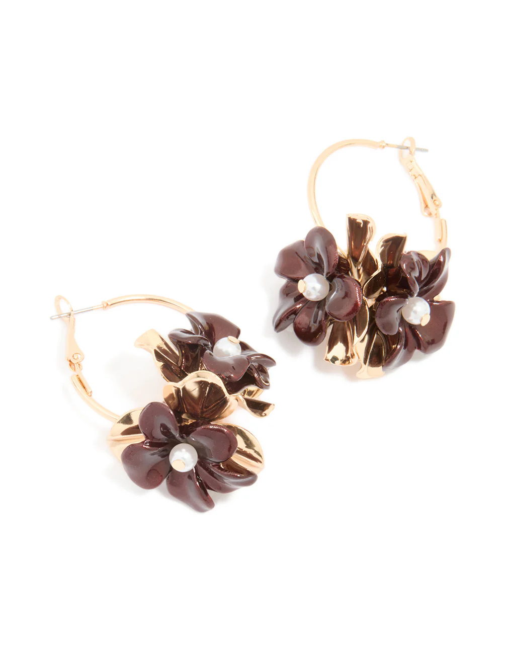 2817-burgundy-beaded-flower-round-drop-earrings-1.webp Burgundy Beaded Flower Round Drop Earrings