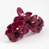 Burgundy Frangipani Flowers Hair Claw Clip