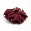Burgundy Plisse Fabric Scrunchie