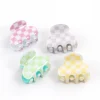 Checkered Mini Hair Claw Clips 4-Pack