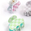 Checkered Mini Hair Claw Clips 4-Pack