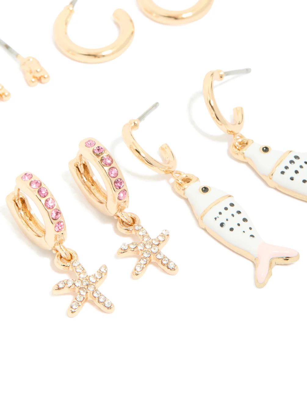 286-gold-pink-enamel-fish-earrings-5-pack-2.webp Gold Pink & Enamel Fish Earrings 5-Pack