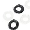 Clear & Black Spiral Stretchy Hair Ties 6-Pack