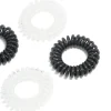Clear & Black Spiral Stretchy Hair Ties 6-Pack