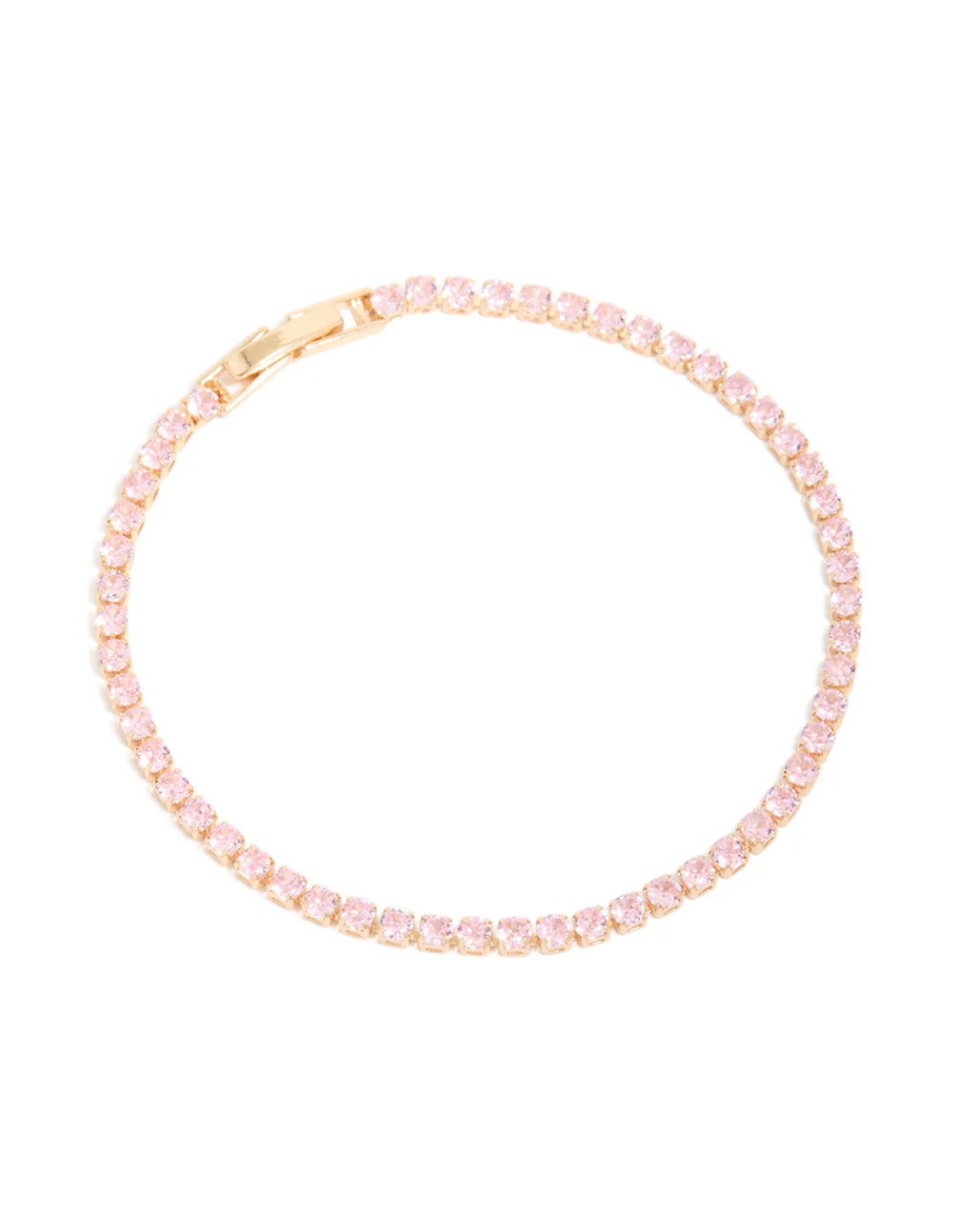 287-gold-pink-cubic-zirconia-dainty-tennis-bracelet-2.webp Gold Pink Cubic Zirconia Dainty Tennis Bracelet