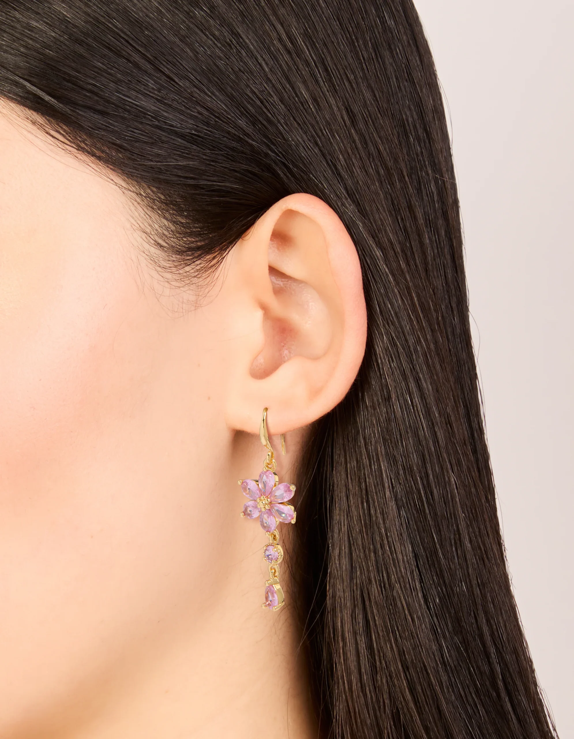 288-gold-pink-cubic-zirconia-flower-hook-earrings-1.webp Gold Pink Cubic Zirconia Flower Hook Earrings
