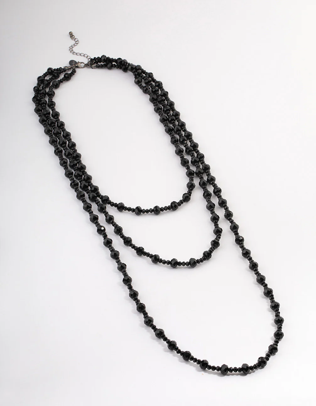 2889-coated-black-layered-bead-facet-necklace-2.webp Coated Black Layered Bead & Facet Necklace