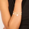 289-gold-pink-flowers-charm-toggle-bangle-1.webp Gold Pink Flowers Charm Toggle Bangle