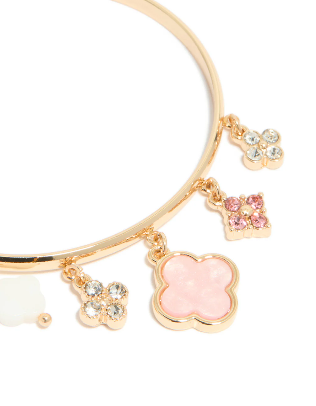 289-gold-pink-flowers-charm-toggle-bangle-4.webp Gold Pink Flowers Charm Toggle Bangle