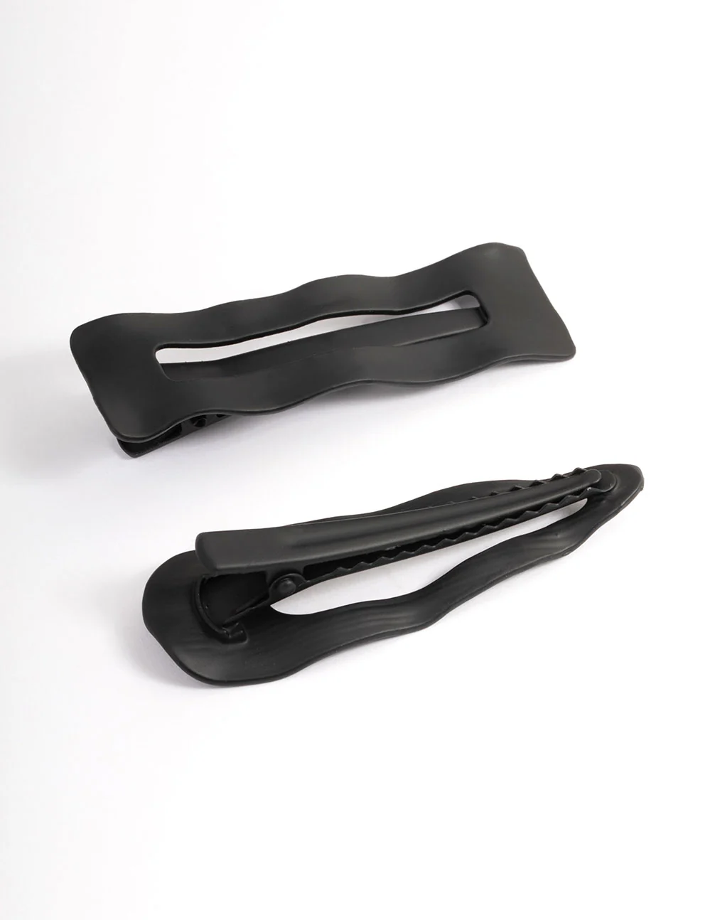 Coated Black Mixed Hair Clips Pack