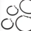 2894-coated-black-mixed-size-diamante-hoop-earrings-2.webp Coated Black Mixed Size Diamante Hoop Earrings