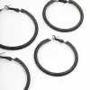 2894-coated-black-mixed-size-diamante-hoop-earrings-3.webp Coated Black Mixed Size Diamante Hoop Earrings