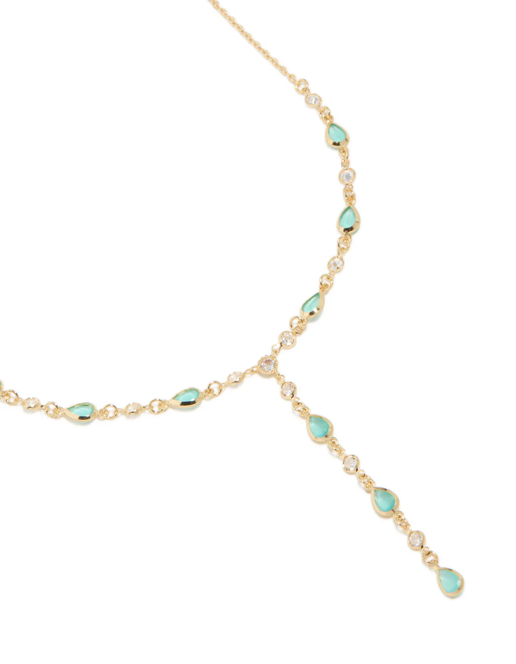 290-gold-plated-blue-cubic-zirconia-alternating-oval-y-necklace-2.webp Gold Plated Blue Cubic Zirconia Alternating Oval Y-Necklace