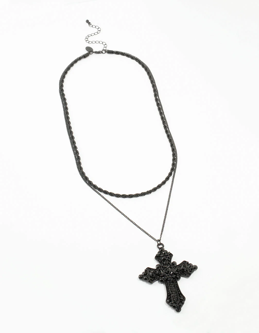 2912-coated-cross-rope-layered-necklace-2.webp Coated Cross Rope Layered Necklace