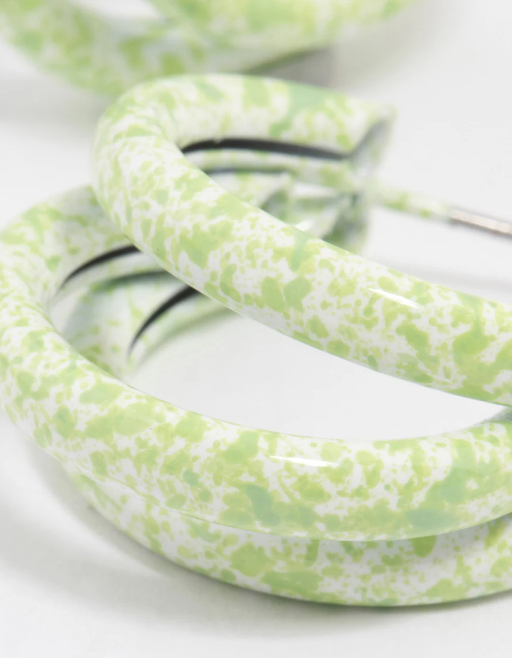 2914-coated-green-trio-marble-hoop-earrings-3.webp Coated Green Trio Marble Hoop Earrings