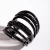 Coated Metal Six Band Diamante Ring