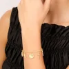 Gold Plated Angel & Cross Charms Bracelet