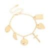 Gold Plated Angel & Cross Charms Bracelet