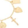Gold Plated Angel & Cross Charms Bracelet