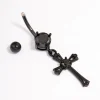 2940-coated-surgical-steel-cubic-zirconia-cross-drop-belly-ring-2.webp Coated Surgical Steel Cubic Zirconia Cross Drop Belly Ring