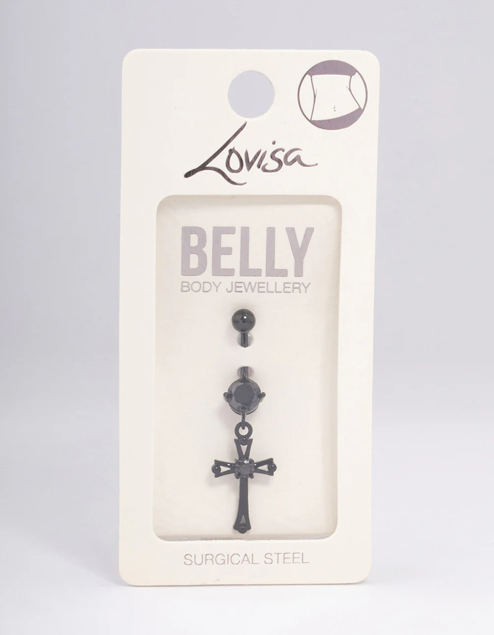 2940-coated-surgical-steel-cubic-zirconia-cross-drop-belly-ring-3.webp Coated Surgical Steel Cubic Zirconia Cross Drop Belly Ring